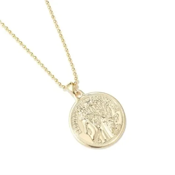 Gold Coin Charm Necklace NWT - Picture 3 of 4